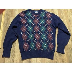 Woodward Sweater, Men's Size Medium, Blue Green Brown, Pullover, Vintage